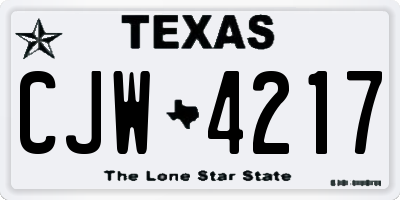 TX license plate CJW4217