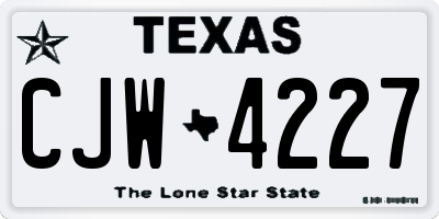 TX license plate CJW4227