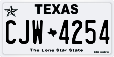 TX license plate CJW4254