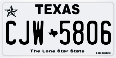 TX license plate CJW5806