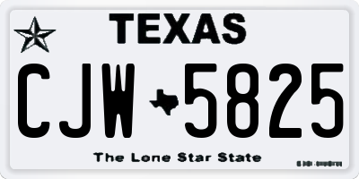 TX license plate CJW5825