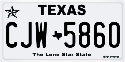 TX license plate CJW5860