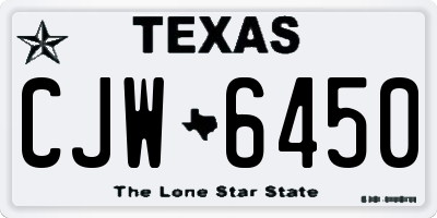 TX license plate CJW6450
