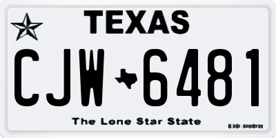 TX license plate CJW6481