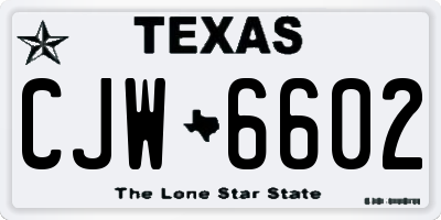 TX license plate CJW6602