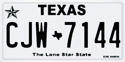 TX license plate CJW7144