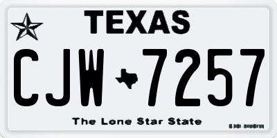 TX license plate CJW7257