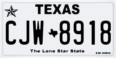TX license plate CJW8918