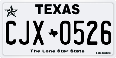 TX license plate CJX0526