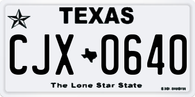 TX license plate CJX0640