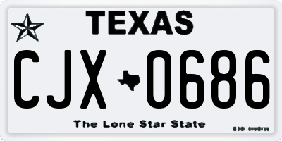 TX license plate CJX0686