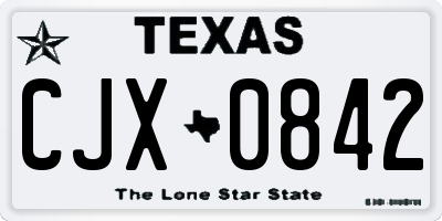 TX license plate CJX0842