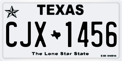 TX license plate CJX1456