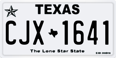 TX license plate CJX1641