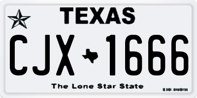 TX license plate CJX1666