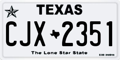 TX license plate CJX2351