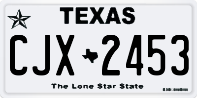 TX license plate CJX2453