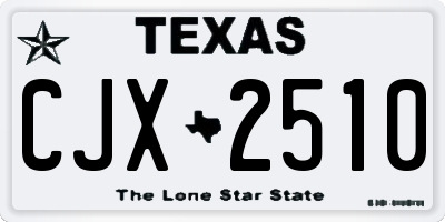 TX license plate CJX2510