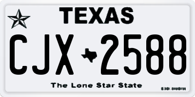 TX license plate CJX2588