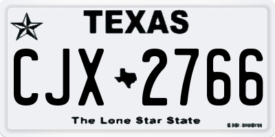 TX license plate CJX2766
