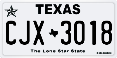 TX license plate CJX3018