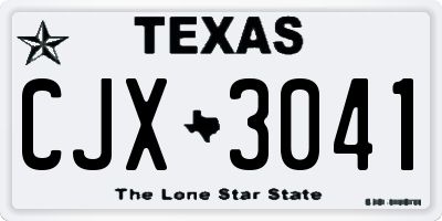 TX license plate CJX3041