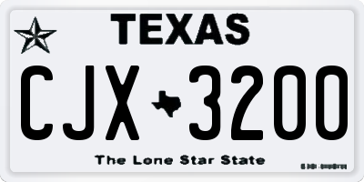 TX license plate CJX3200