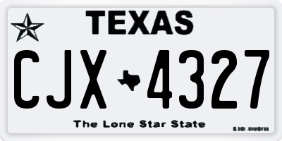 TX license plate CJX4327