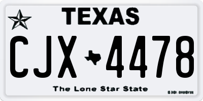 TX license plate CJX4478