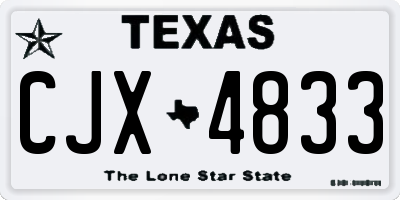 TX license plate CJX4833