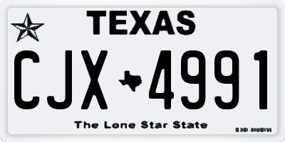 TX license plate CJX4991