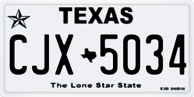 TX license plate CJX5034
