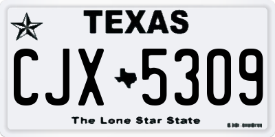 TX license plate CJX5309