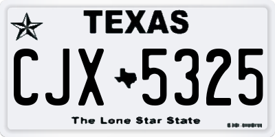 TX license plate CJX5325