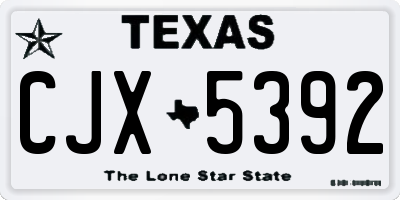 TX license plate CJX5392