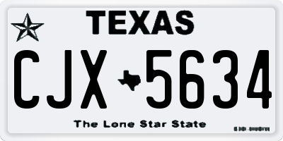 TX license plate CJX5634