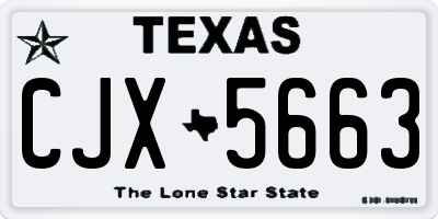 TX license plate CJX5663