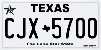 TX license plate CJX5700