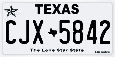 TX license plate CJX5842