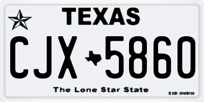 TX license plate CJX5860