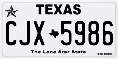 TX license plate CJX5986