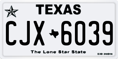 TX license plate CJX6039