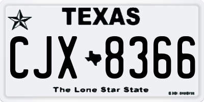 TX license plate CJX8366