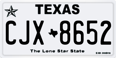 TX license plate CJX8652