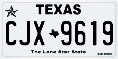 TX license plate CJX9619
