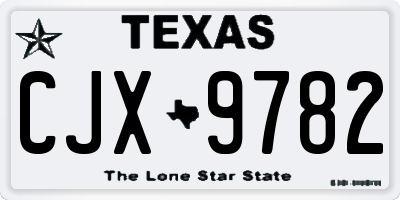 TX license plate CJX9782