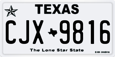 TX license plate CJX9816