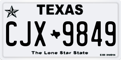 TX license plate CJX9849