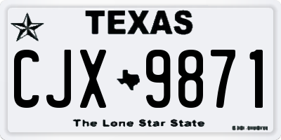TX license plate CJX9871