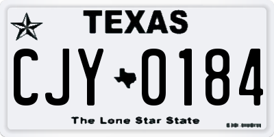 TX license plate CJY0184